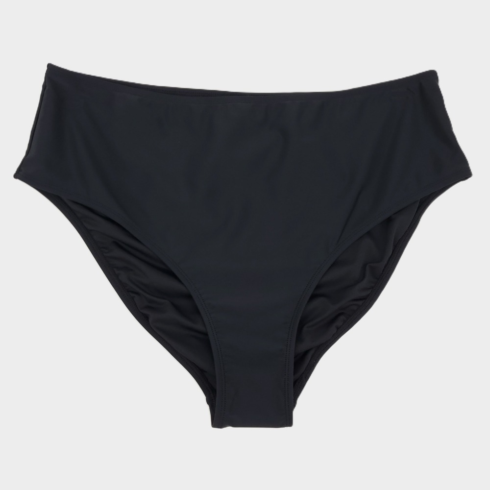 Cupshe XL High Waisted Bikini Bottom Swimsuit Black Lined Stretch Modest Classic